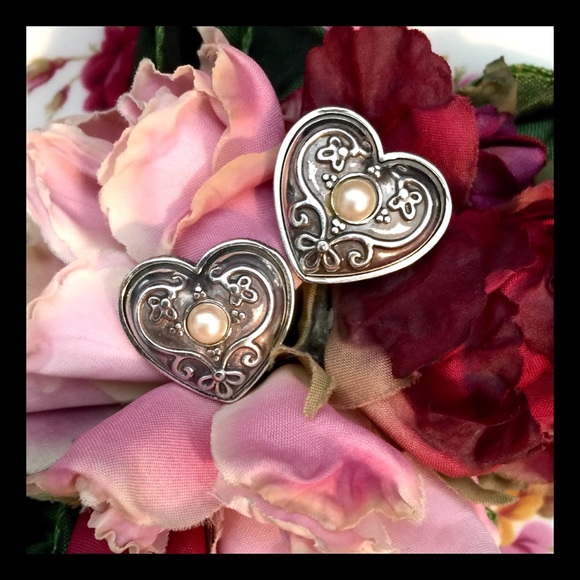 Brighton Jewelry - 🔻Brighton heart and pearl earrings